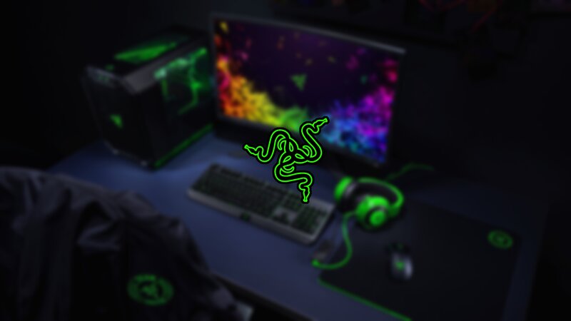Gaming Setup on Desk — Black