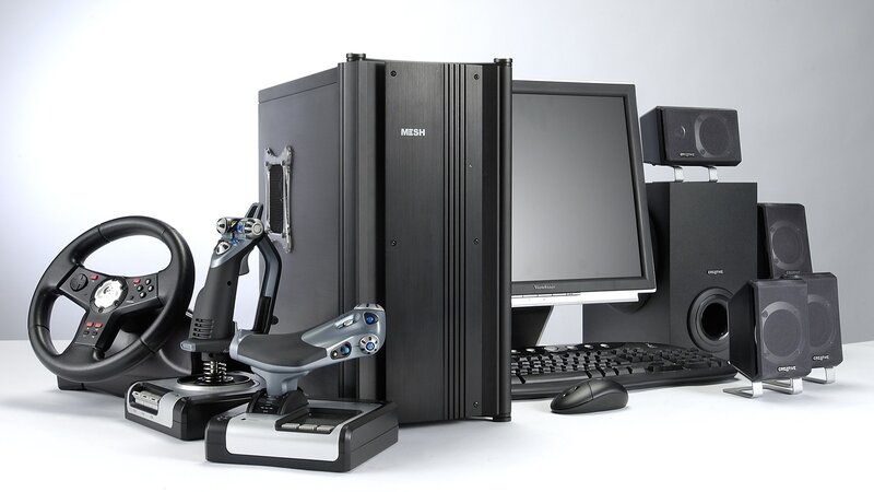 gaming setup with peripherals