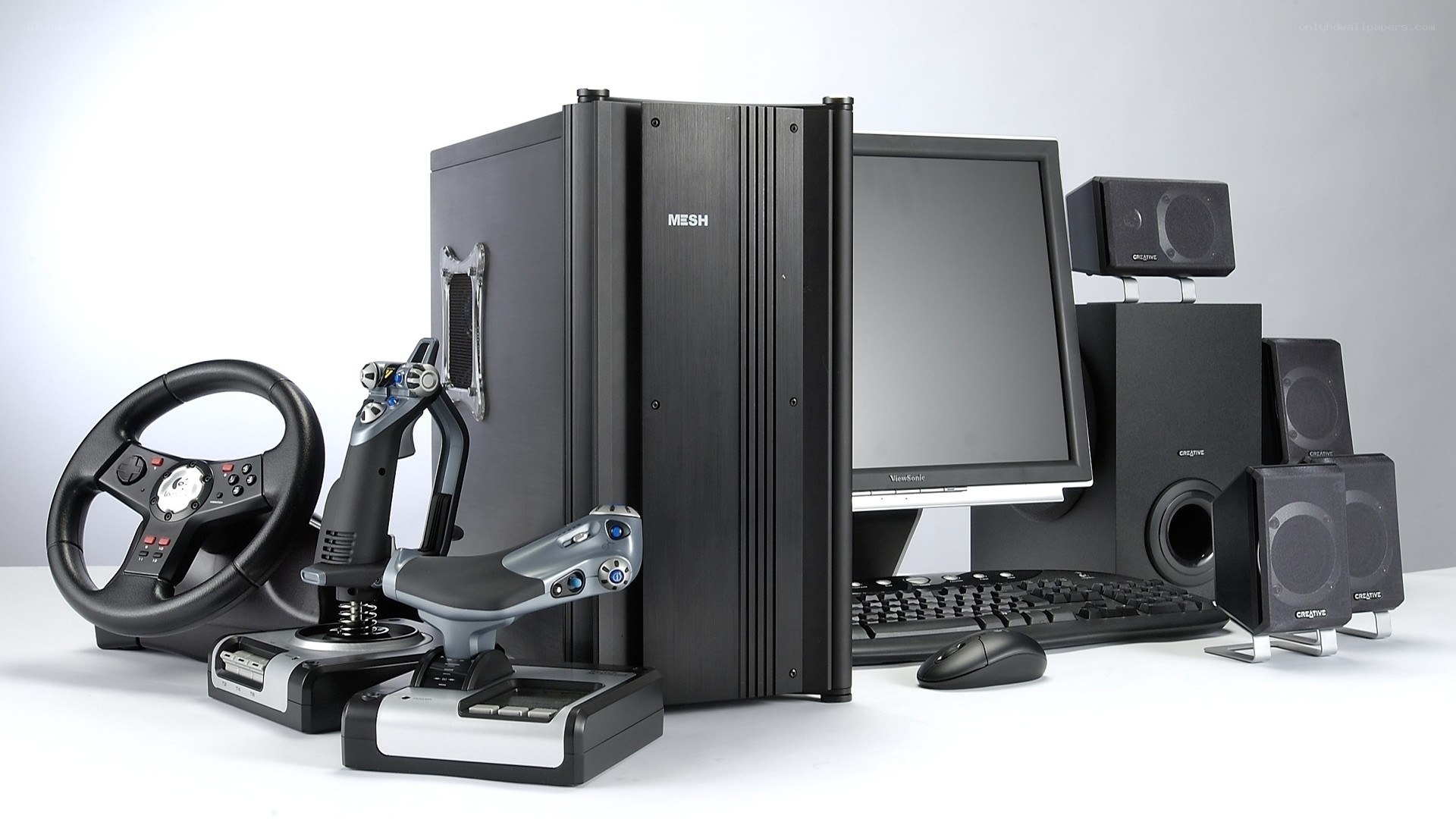 gaming setup with peripherals
