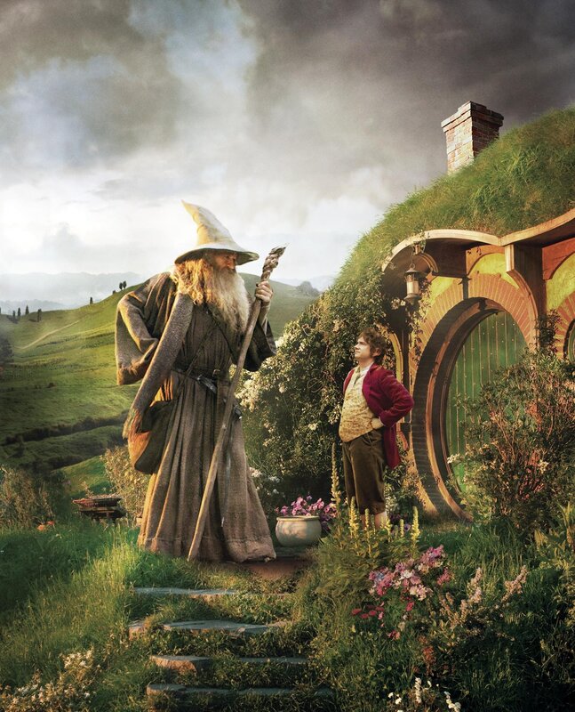 Gandalf and Bilbo at Bag End