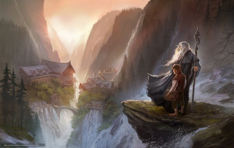 Gandalf and Frodo at Lothlórien