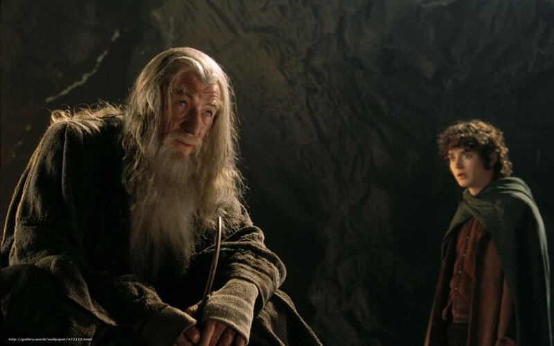 Gandalf and Frodo in a cave