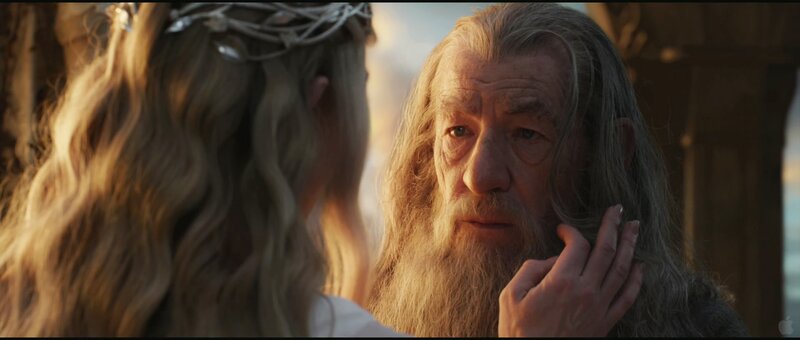 Gandalf and Galadriel in a tender moment