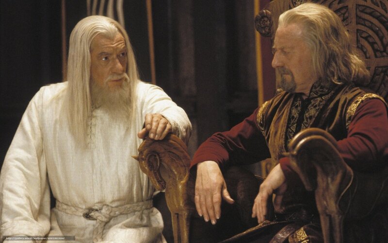 Gandalf and Théoden in conversation