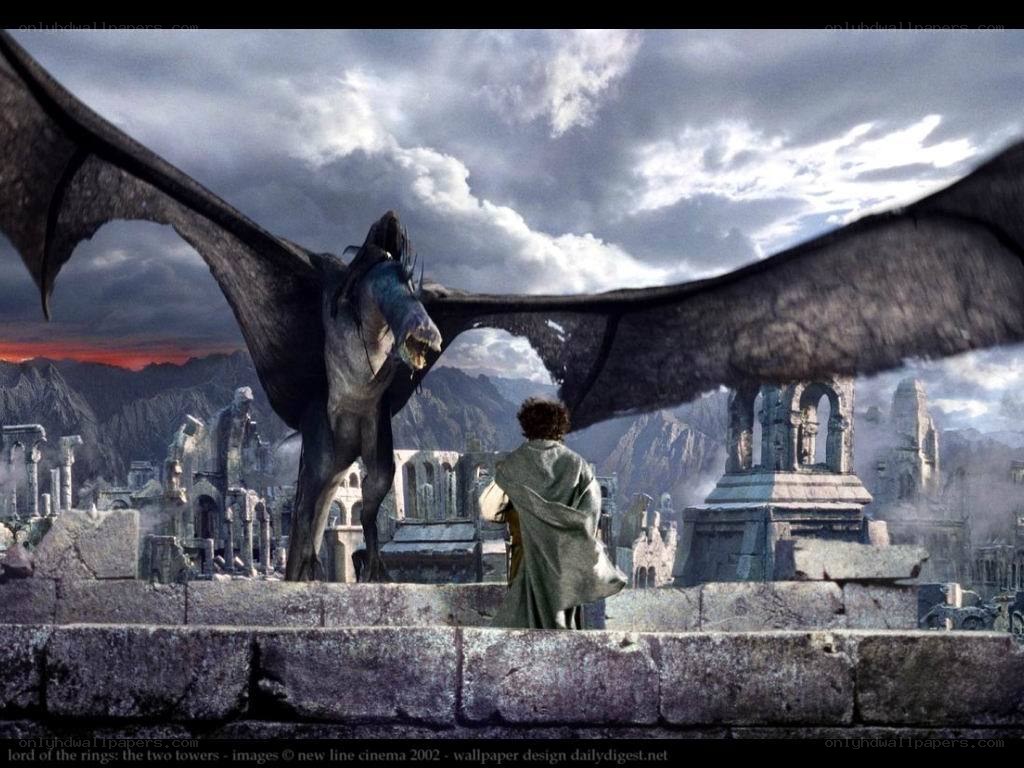 Gandalf confronts a dragon