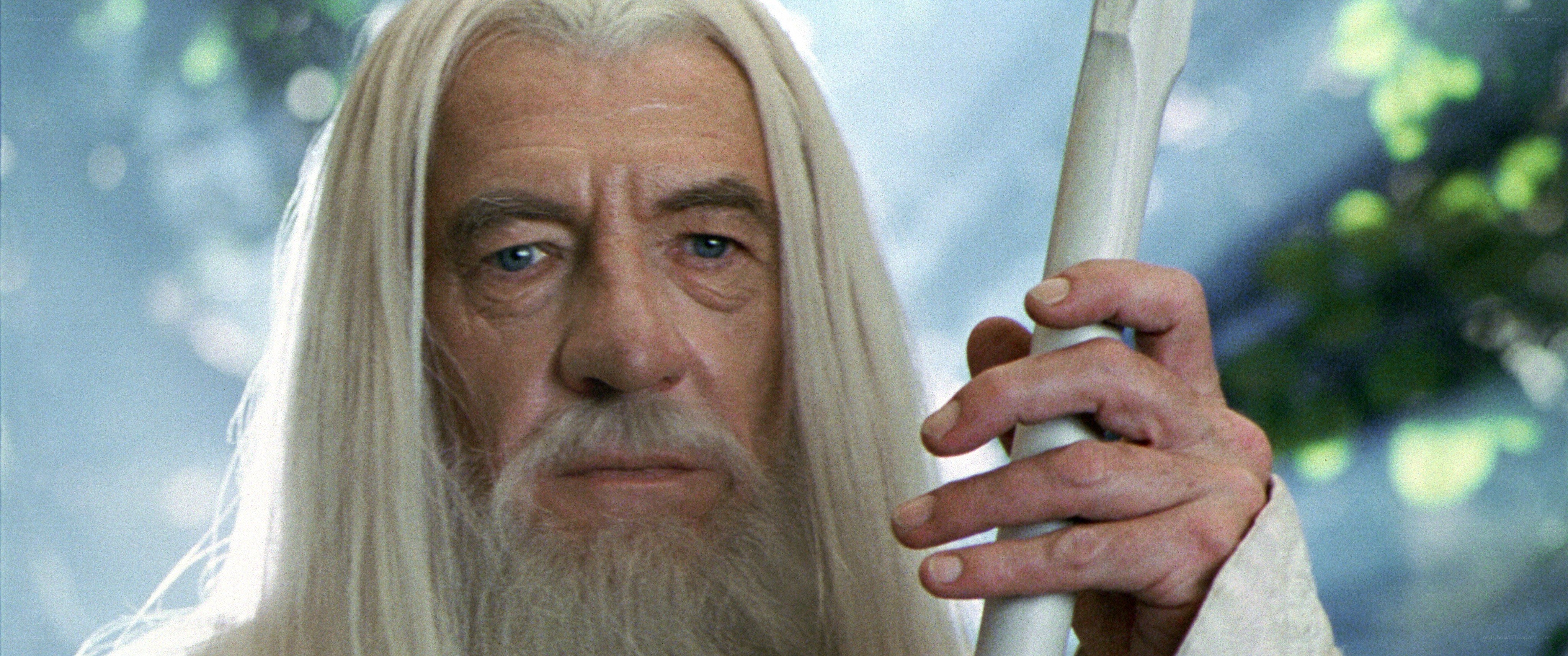 Gandalf holding a staff