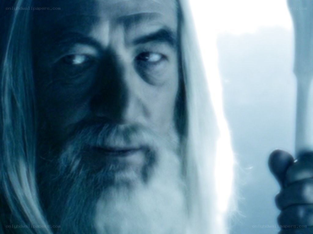 Gandalf in a blue light