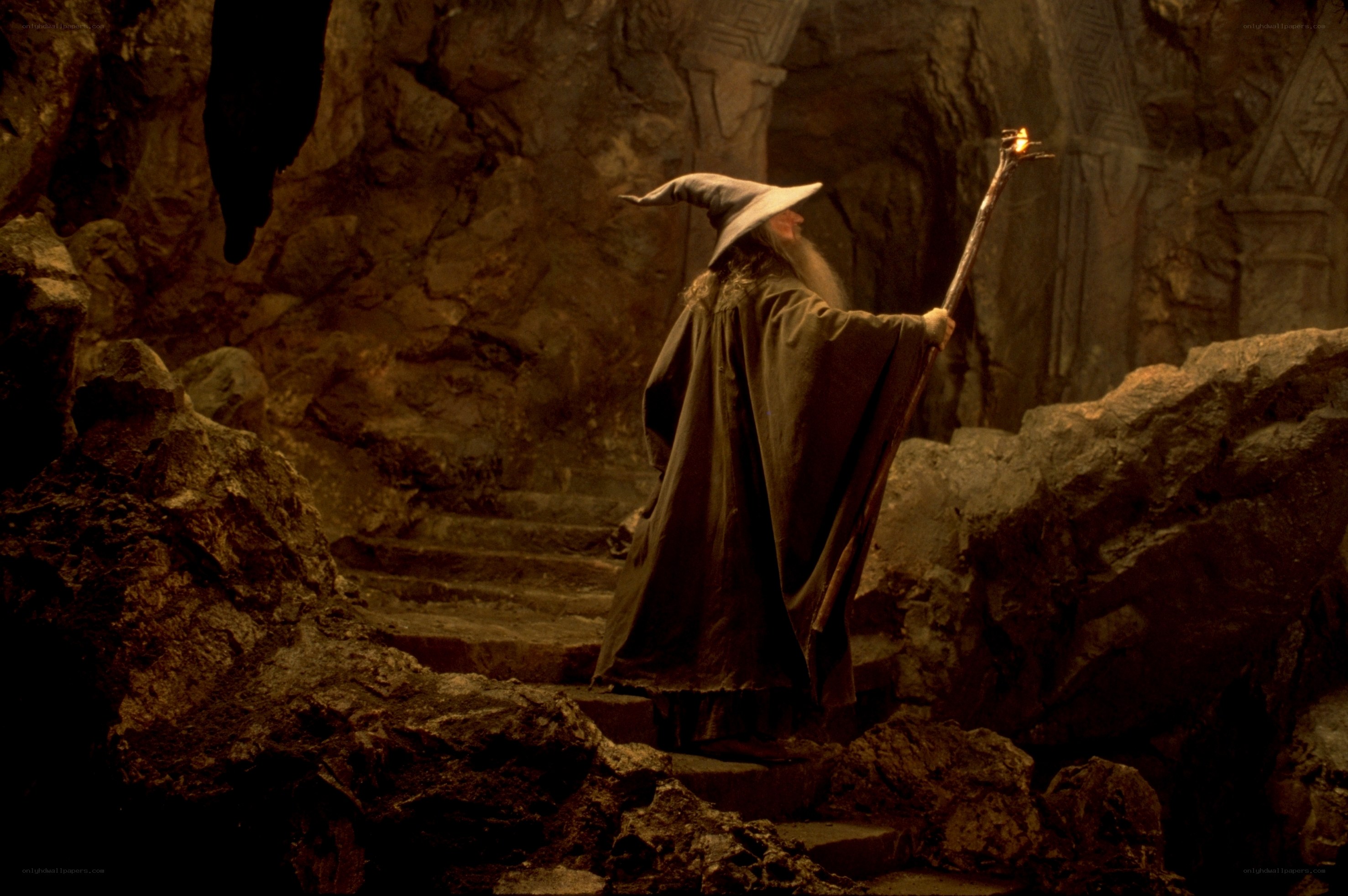 Gandalf in a dark cave