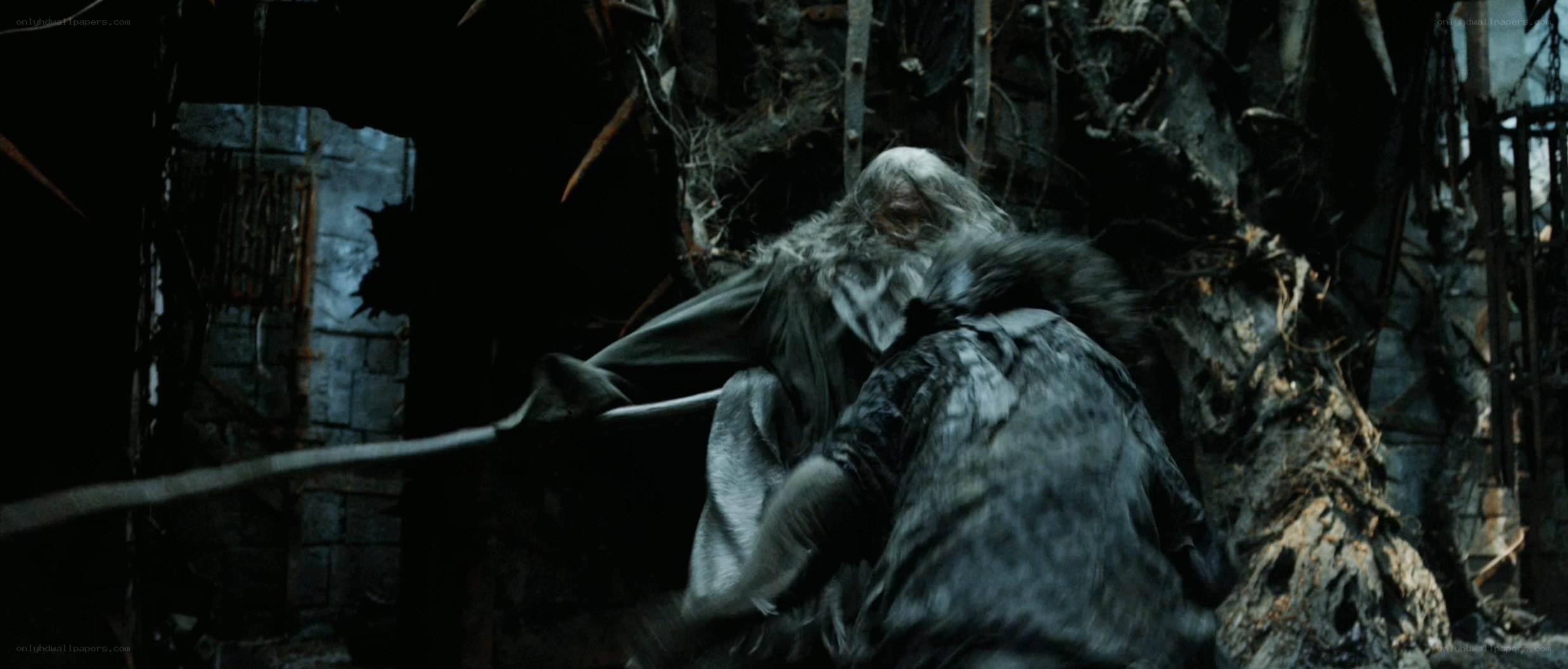 Gandalf in a dark cave