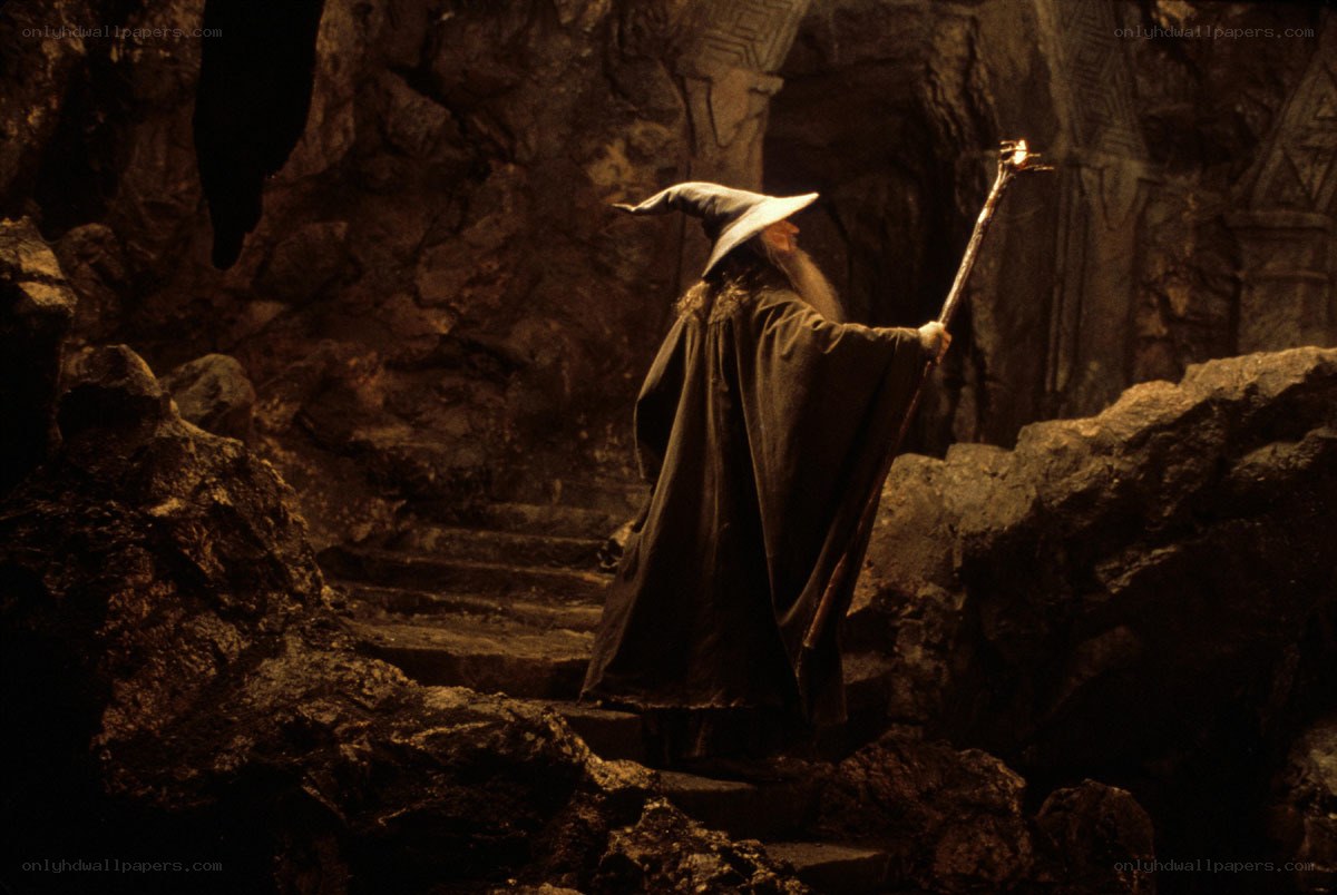 Gandalf in a dark cave