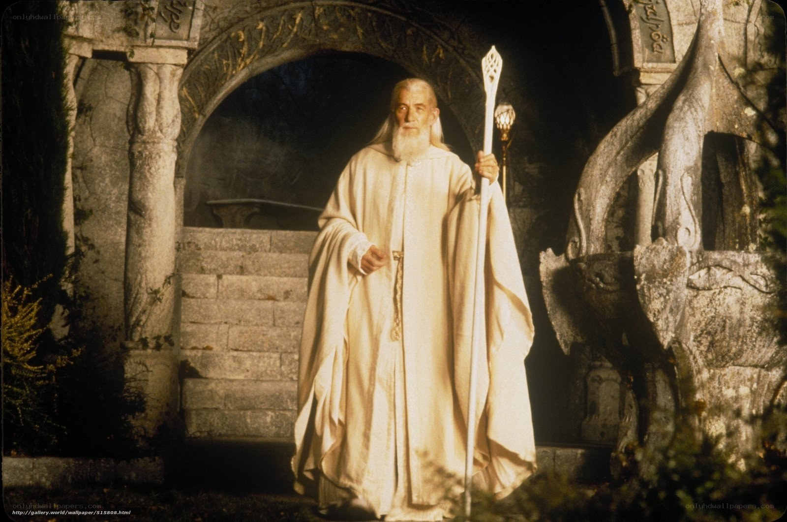 Gandalf in the ancient ruins
