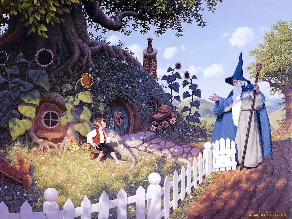 Gandalf meets a hobbit