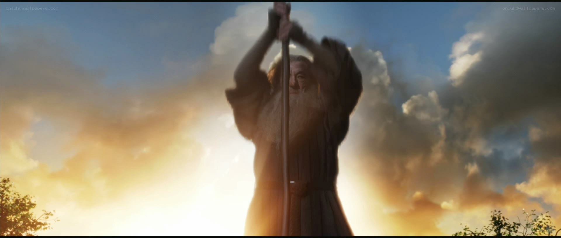Gandalf raises his staff