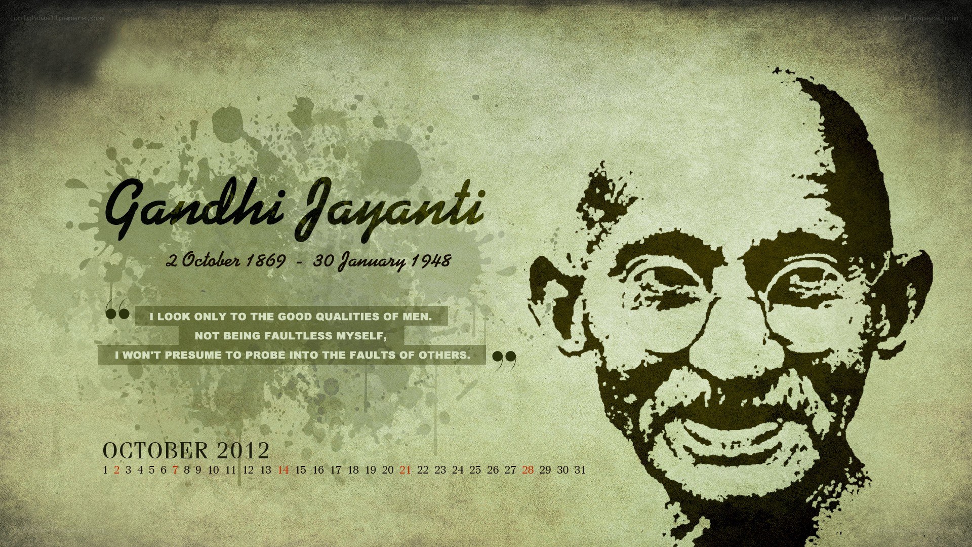 Gandhi Jayanti calendar