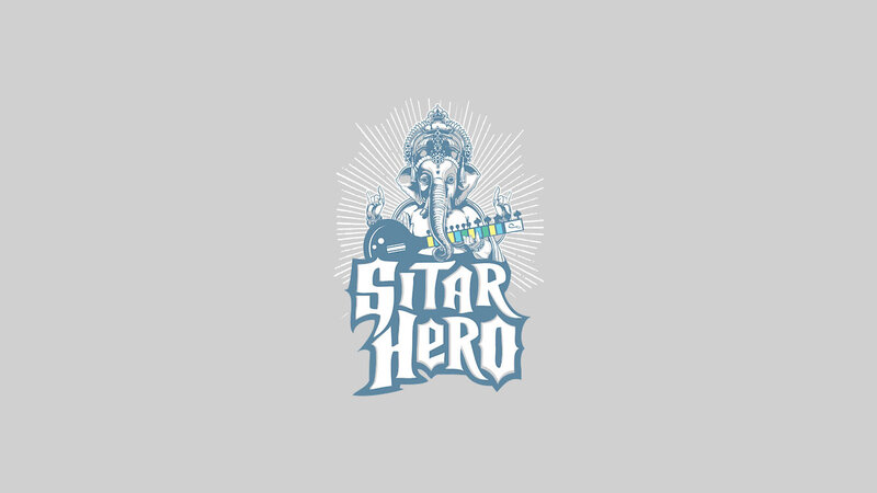 Ganesh playing sitar logo