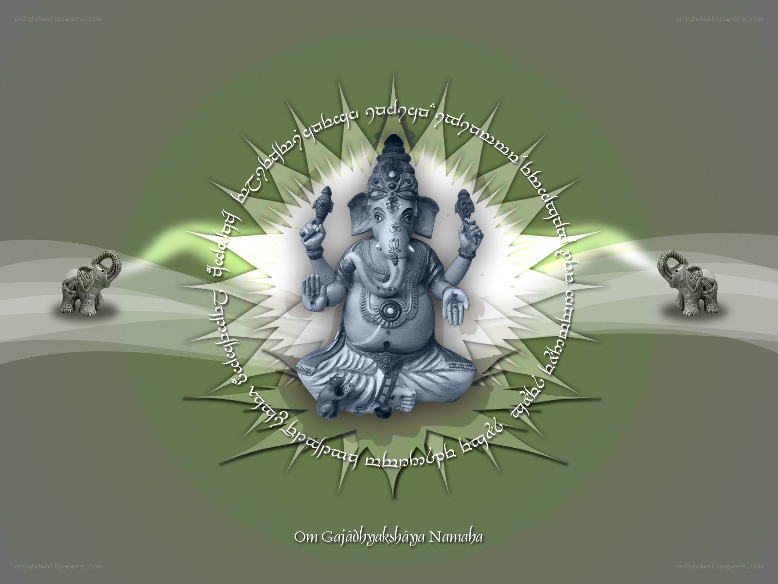 Ganesh statue with mantra