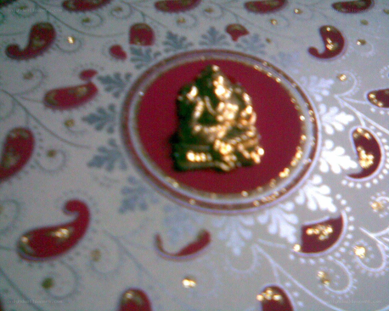 Ganesha idol on decorative plate
