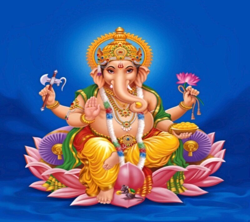 Ganesha on a lotus flower
