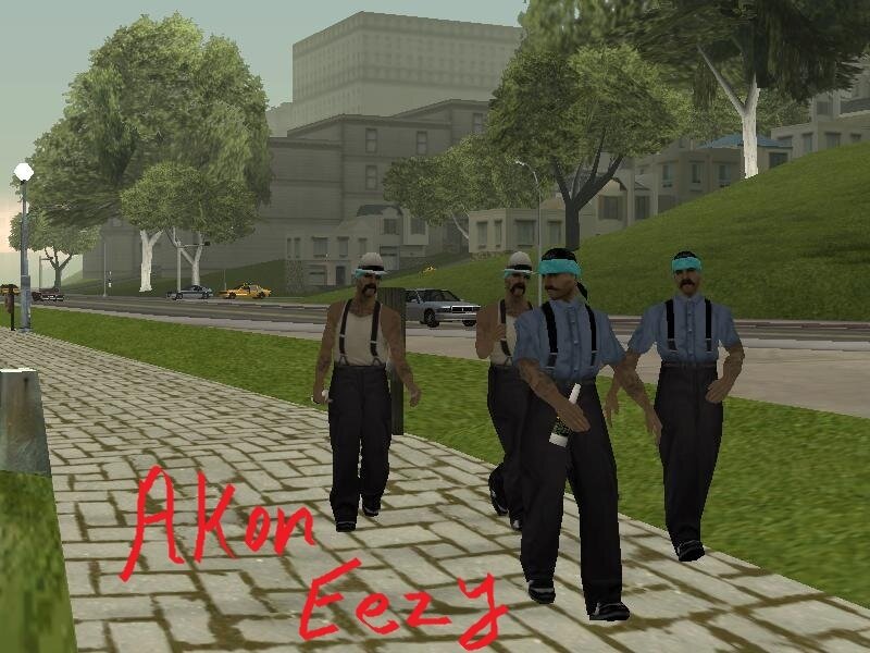 Gang members in a video game