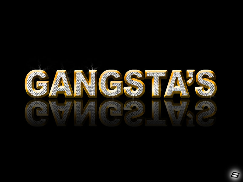 Gangsta's text with diamond effect