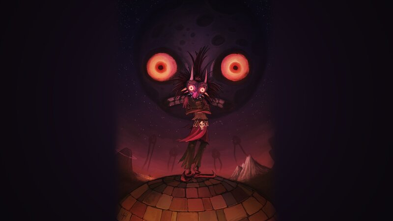 Ganon's mask in a dark realm