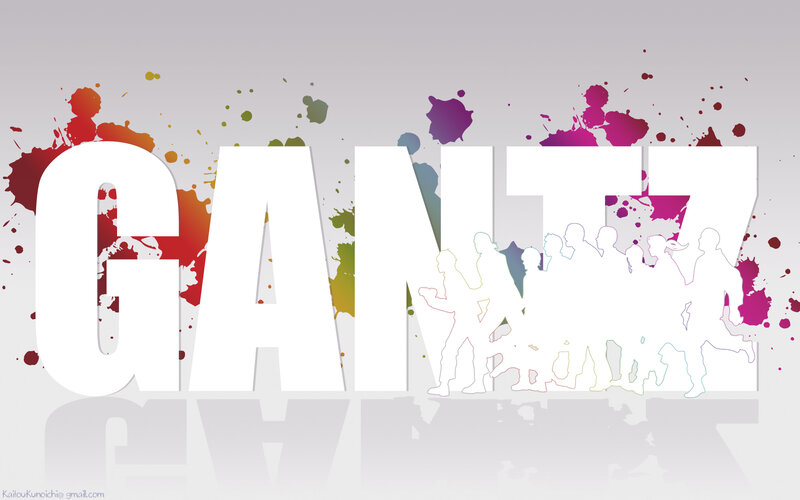Gantz logo with splatter art