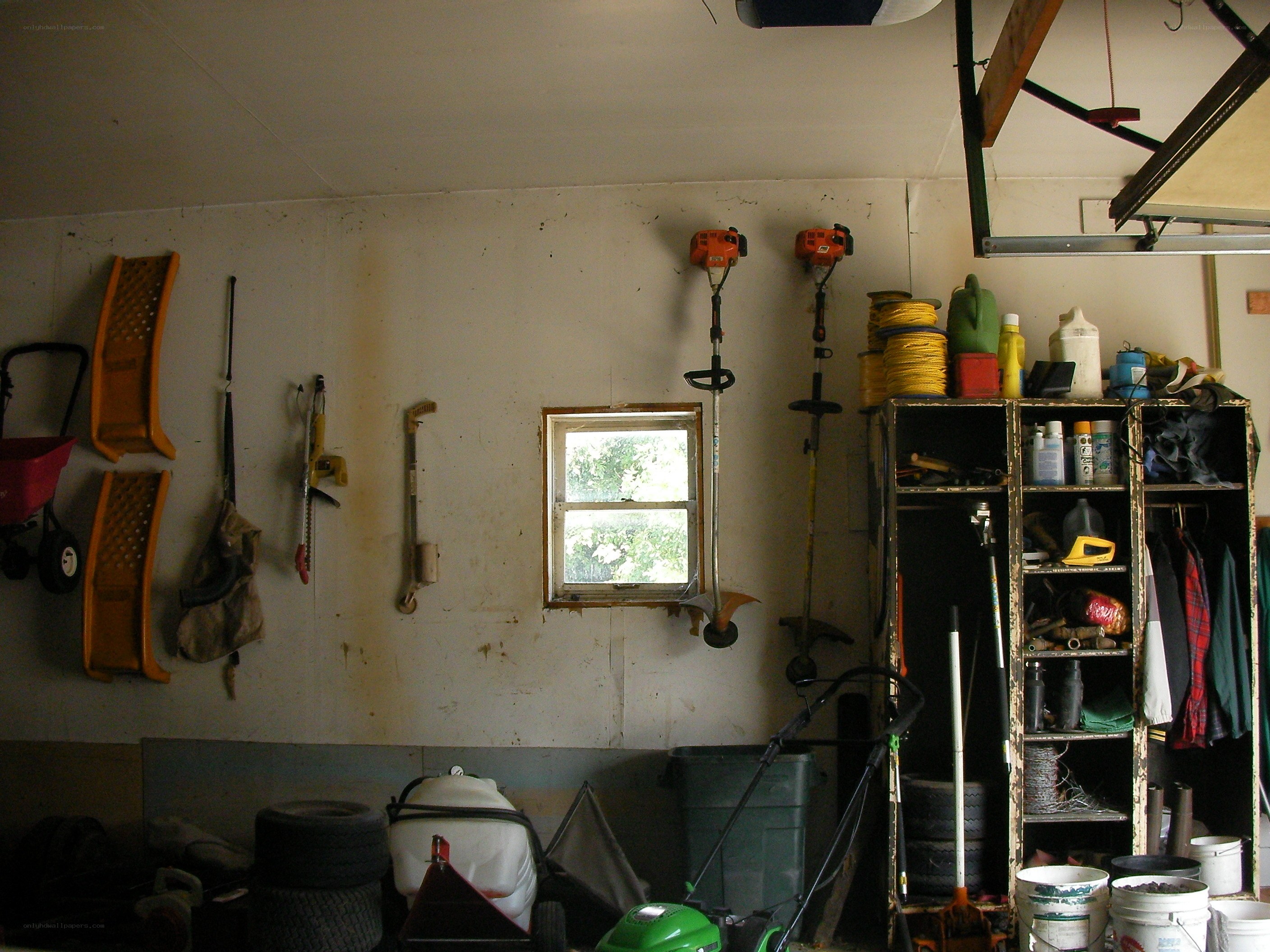 Garage with tools and equipment