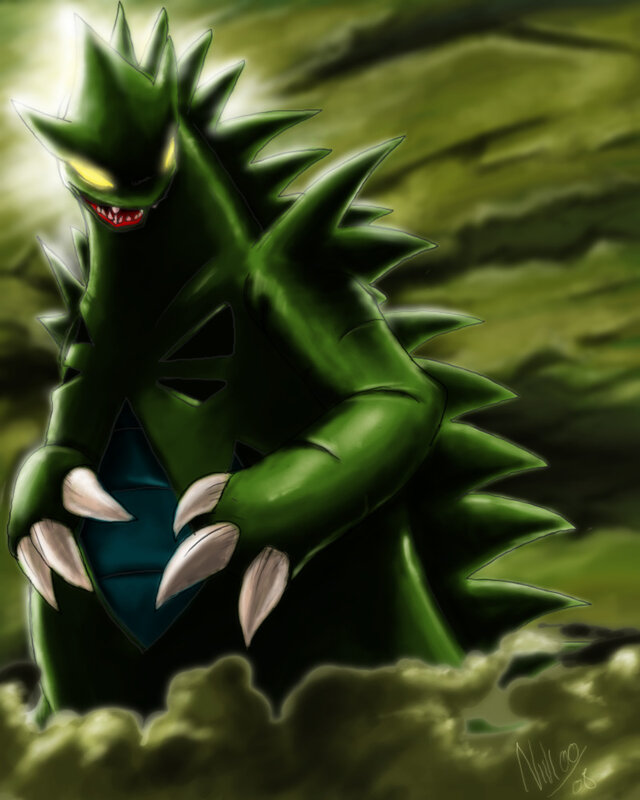 Garchomp in a dark forest