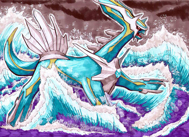 Garchomp in Ocean Waves