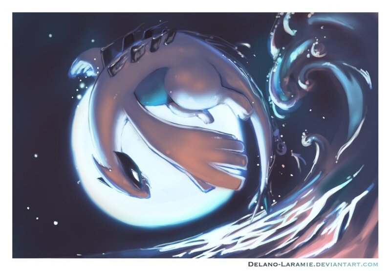 Garchomp in Water — Blue, Dramatic