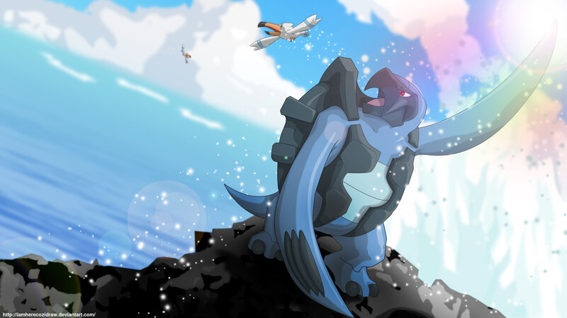 Garchomp on a cliff