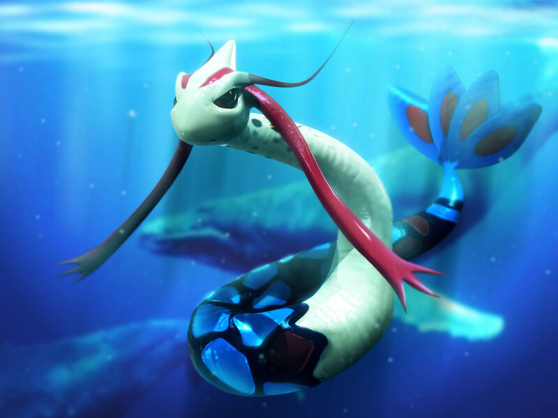 Garchomp swimming underwater