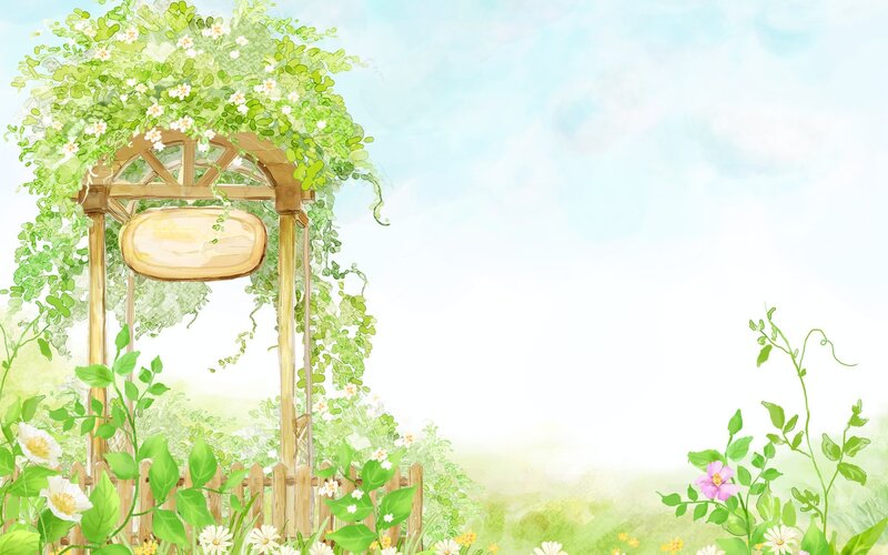 Garden arbor with flowers