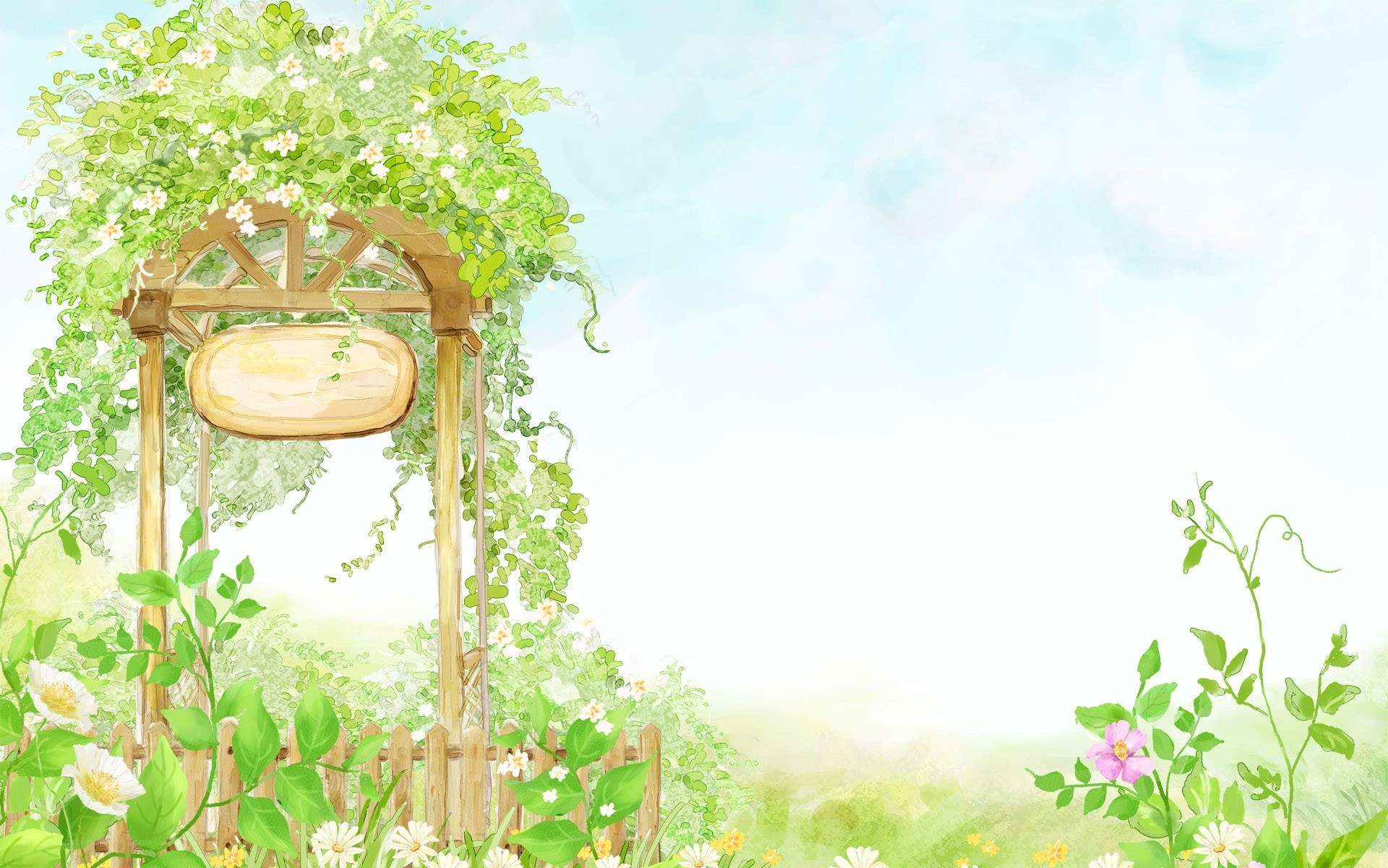 Garden arbor with flowers