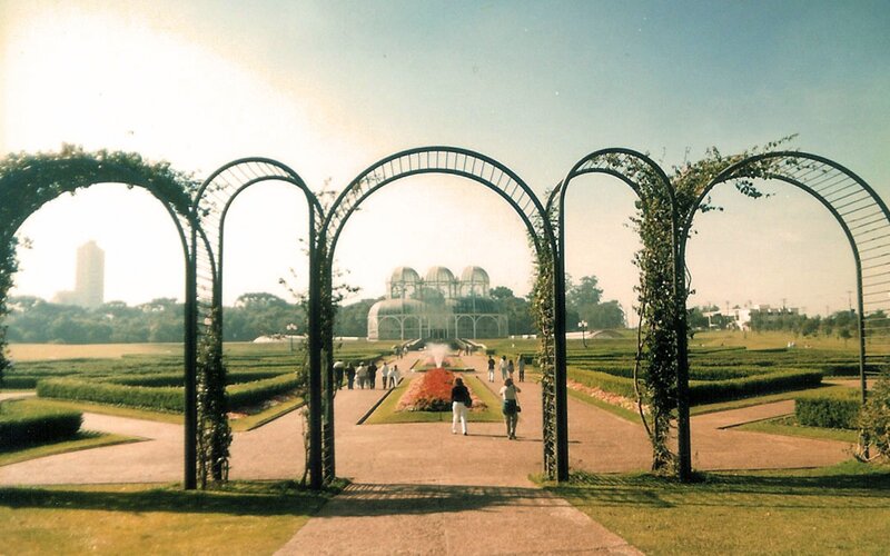 Garden arches and greenhouse