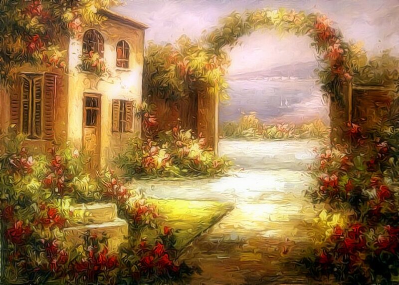 Garden Archway and House