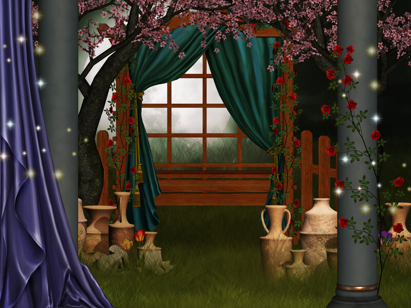 Garden Archway with Flowers — Green, Serene