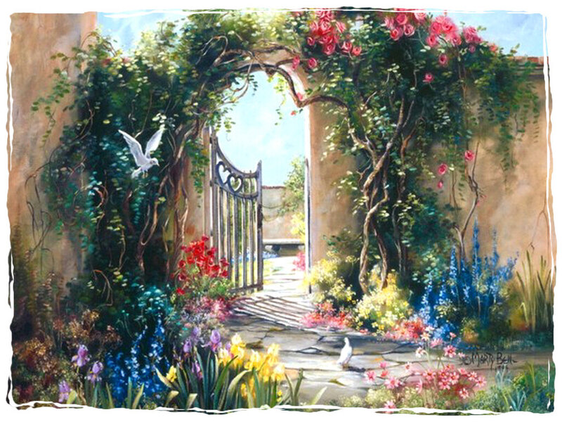 Garden Archway with Flowers