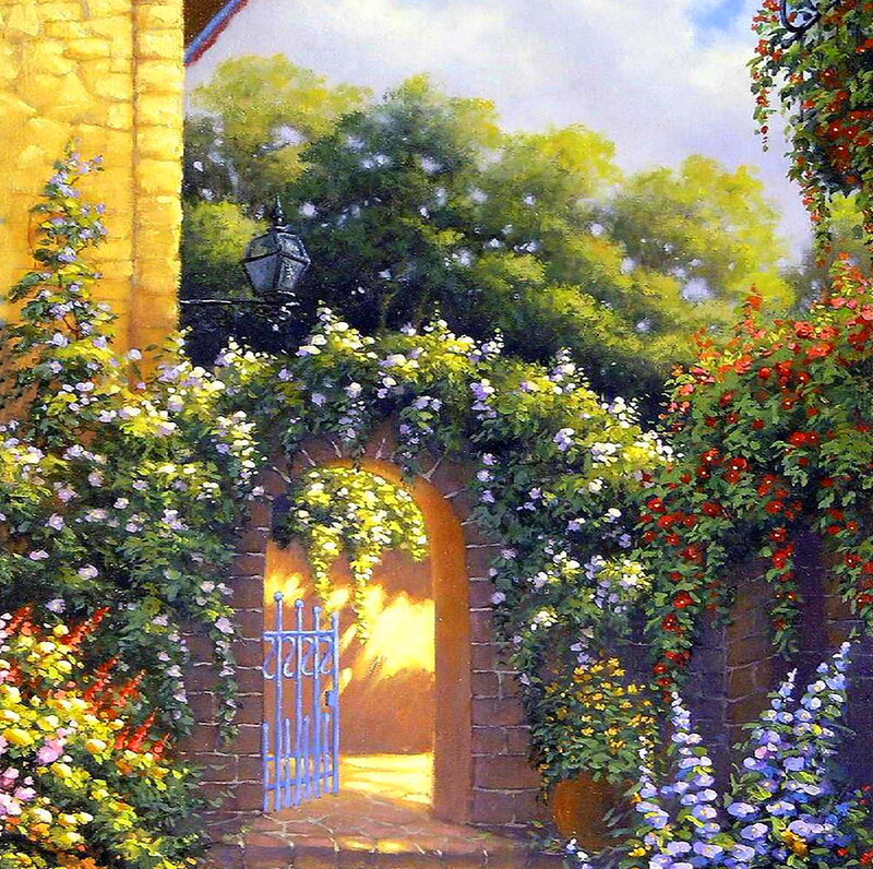 Garden Archway with Flowers — Yellow