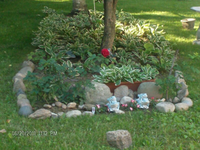 Garden Bed with Hostas