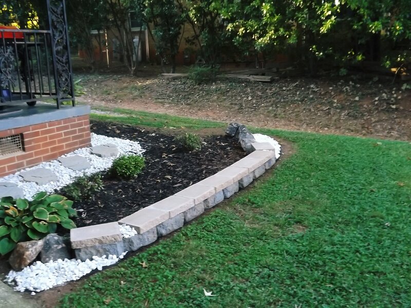 Garden Bed with Stone Border