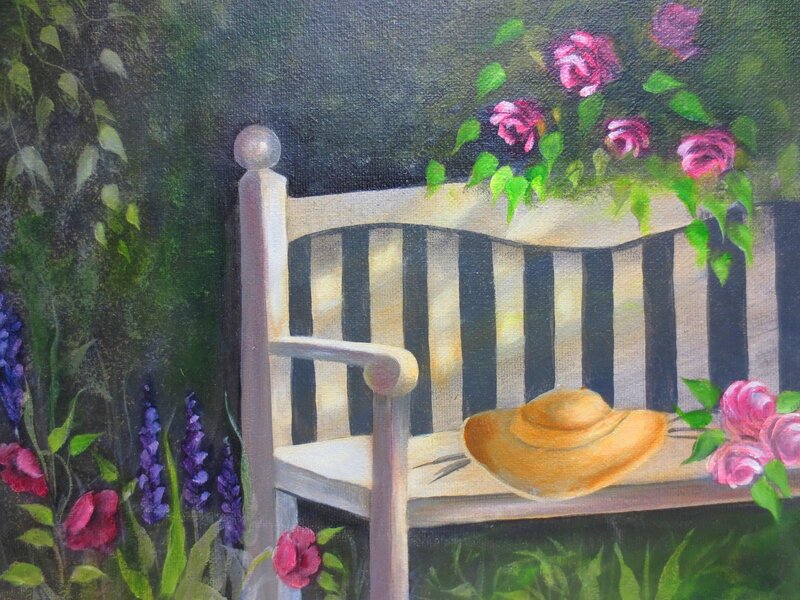 Garden Bench with Hat