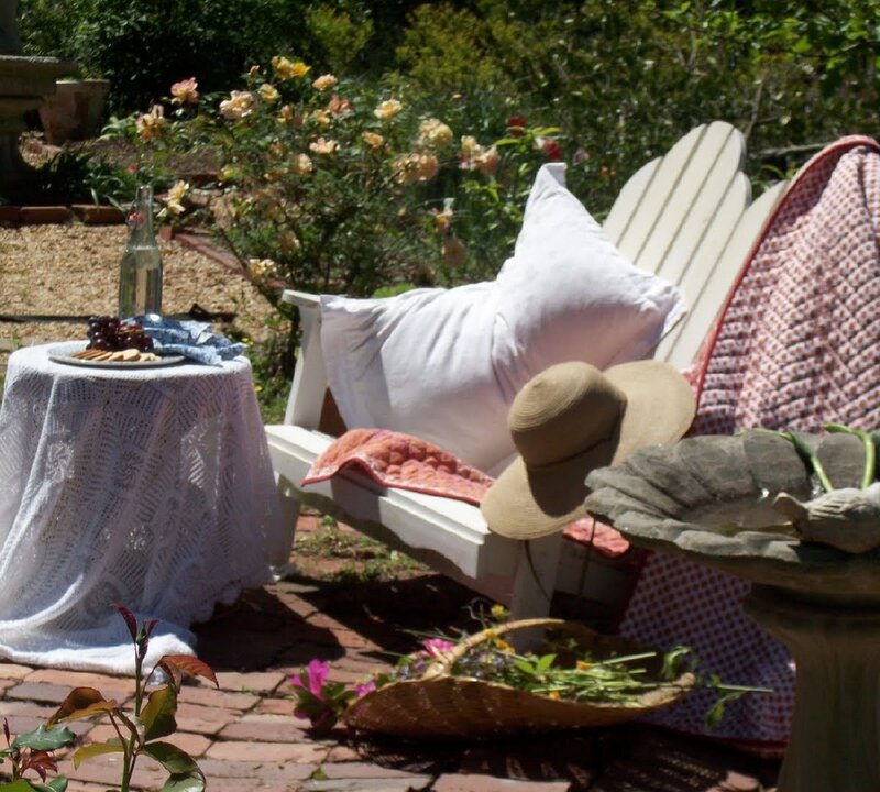 Garden Bench with Pillows
