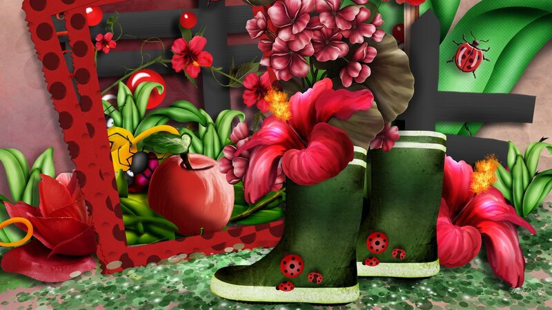 Garden Boots with Flowers