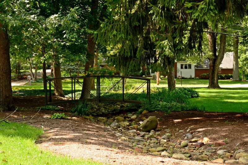 Garden Bridge over Stream — Green
