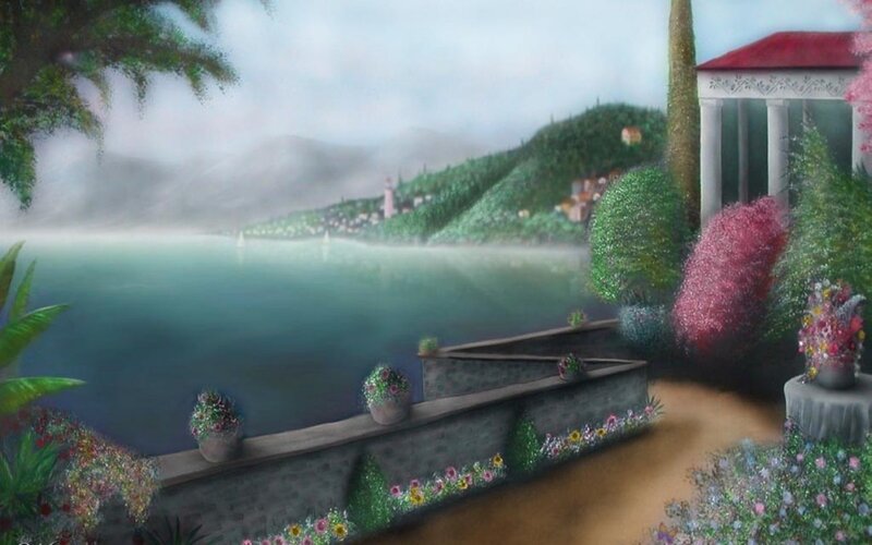 Garden by the lake
