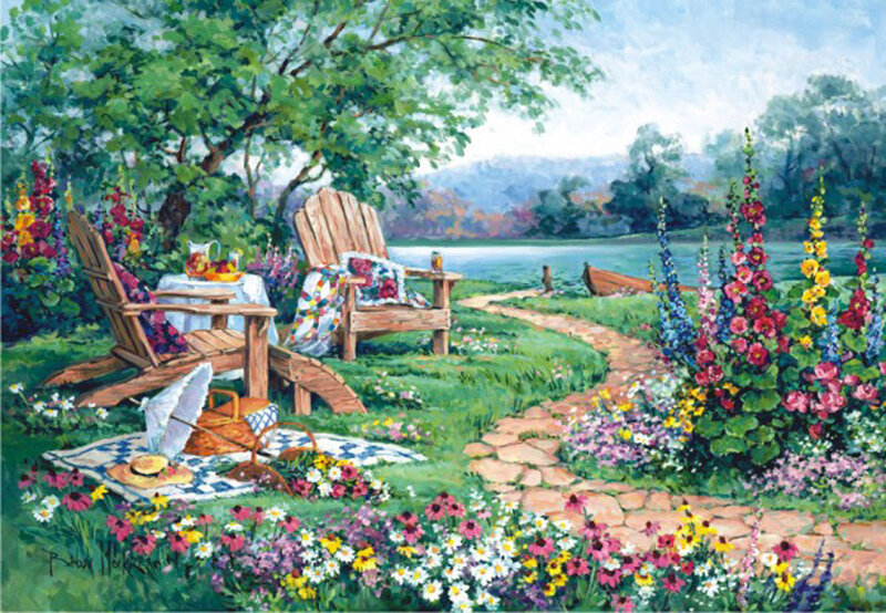 Garden by the Lake — Green, Serene