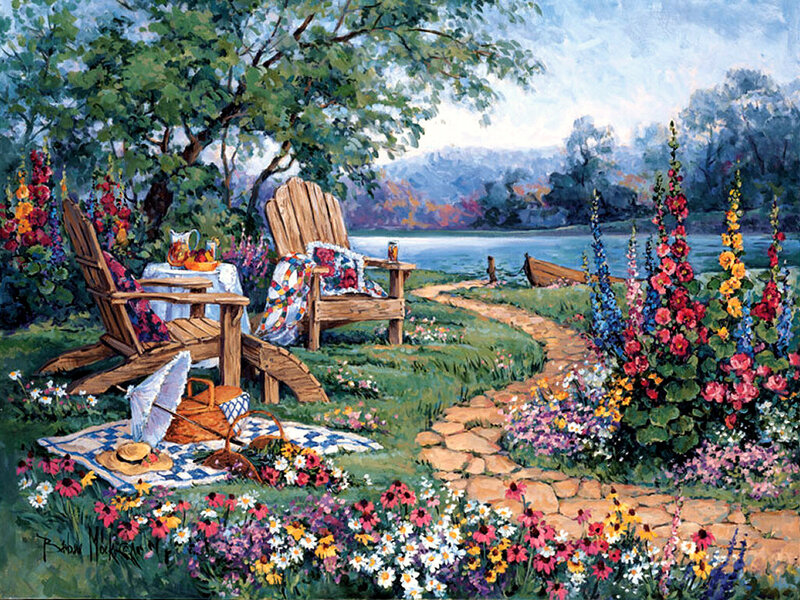 Garden by the Lake — Green