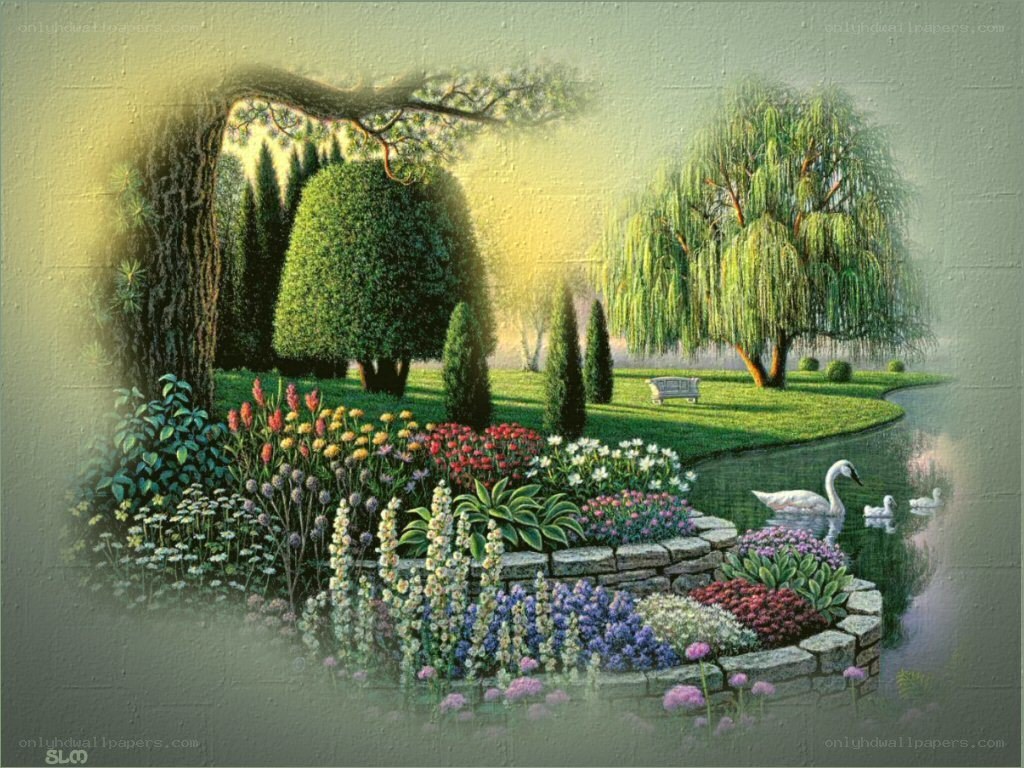 Garden by the pond