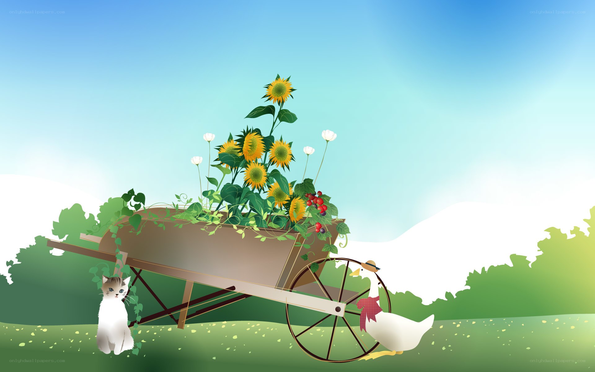 Garden cart with animals